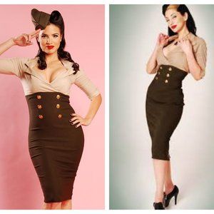 pinup couture military secretary dress